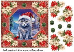Christmas cat card front 8