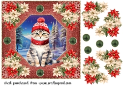 Christmas cat card front 13
