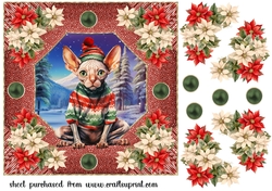 Christmas cat card front 15