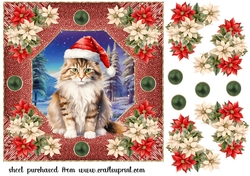 Christmas cat card front 18