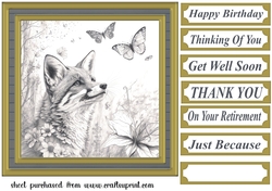 Fox and butterfly card front 1
