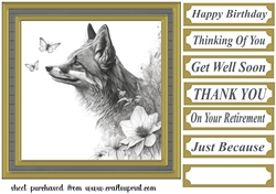 Fox and butterfly card front 2