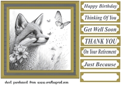 Fox and butterfly card front 3