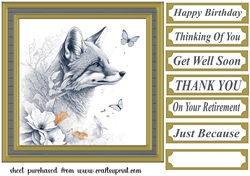 Fox and butterfly card front 4
