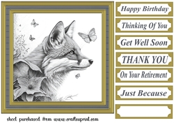 Fox and butterfly card front 5