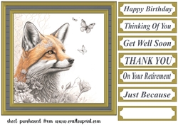 Fox and butterfly card front 6