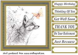Fox and butterfly card front 9