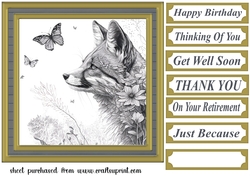 Fox and butterfly card front 11