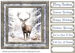 Framed Christmas stag card front 1
