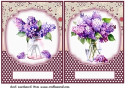 2 Lilac vase card fronts/toppers 2