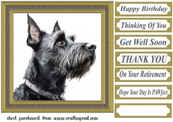 Gold framed Scottish terrier card front 9