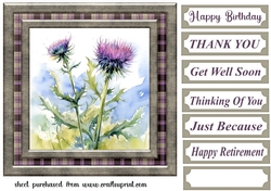 Tartan thistle card front 1