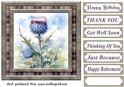 Tartan thistle card front 5