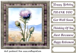 Tartan thistle card front 10