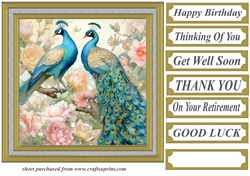 Peony peacock card front 9