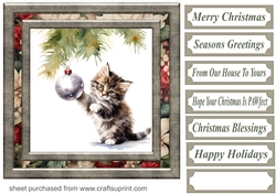 Naughty Christmas kitten card front 13