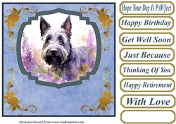 Floral Scottish terrier card front (N) 8