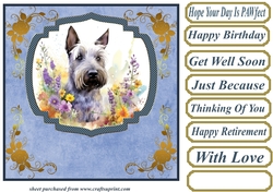Floral Scottish terrier card front (N) 10