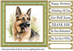 Floral German Shepherd card front 11
