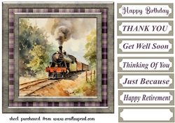 Floral train card front 11