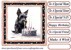 Framed Scottish terrier Birthday Card front 3