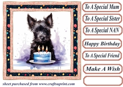 Framed Scottish terrier Birthday Card front 10