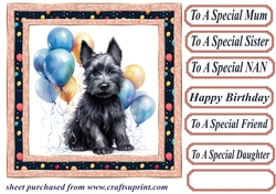 Framed Scottish terrier Birthday Card front 12