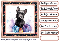 Framed Scottish terrier Birthday Card front 14
