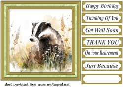 Floral badger card front 10