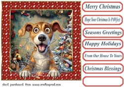 Christmas pooch in a tangle card front 3