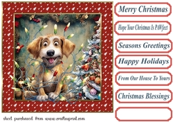 Christmas pooch in a tangle card front 5