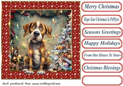 Christmas pooch in a tangle card front 6