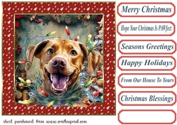 Christmas pooch in a tangle card front 8