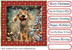 Christmas pooch in a tangle card front 11