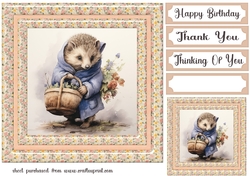 Hedgehog card front 6