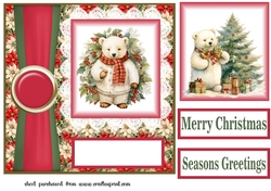 Christmas polar bear card front 5