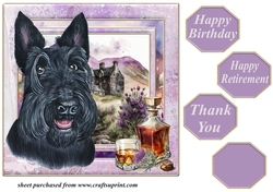 Framed Scottish dogs card front