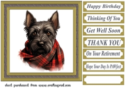 Tartan scarf Scottish terrier card front 8