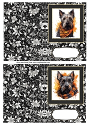 2 Tartan scarf Scottish terrier notelets 2
