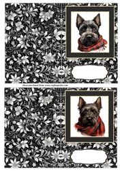 2 Tartan scarf Scottish terrier notelets 4