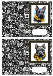 2 Tartan scarf Scottish terrier notelets 6