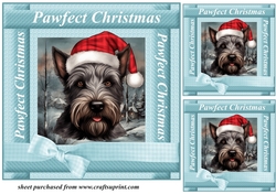 3 Scottish terrier Pawfect Christmas card fronts/toppers 1