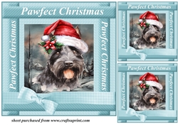 3 Scottish terrier Pawfect Christmas card fronts/toppers 2