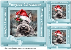 3 Scottish terrier Pawfect Christmas card fronts/toppers 3