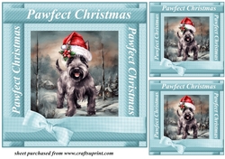 3 Scottish terrier Pawfect Christmas card fronts/toppers 4