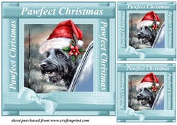 3 Scottish terrier Pawfect Christmas card fronts/toppers 5