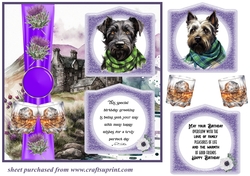 2 Panel Scottish terrier with scarf card front 1