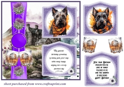 2 Panel Scottish terrier with scarf card front 2