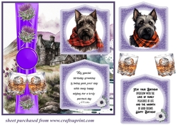2 Panel Scottish terrier with scarf card front 3