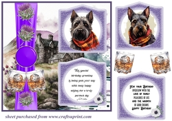 2 Panel Scottish terrier with scarf card front 5